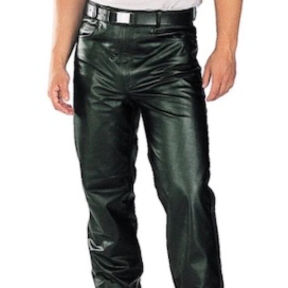 Xelement Classic Black Men's Fitted Leather Pants. Like New.